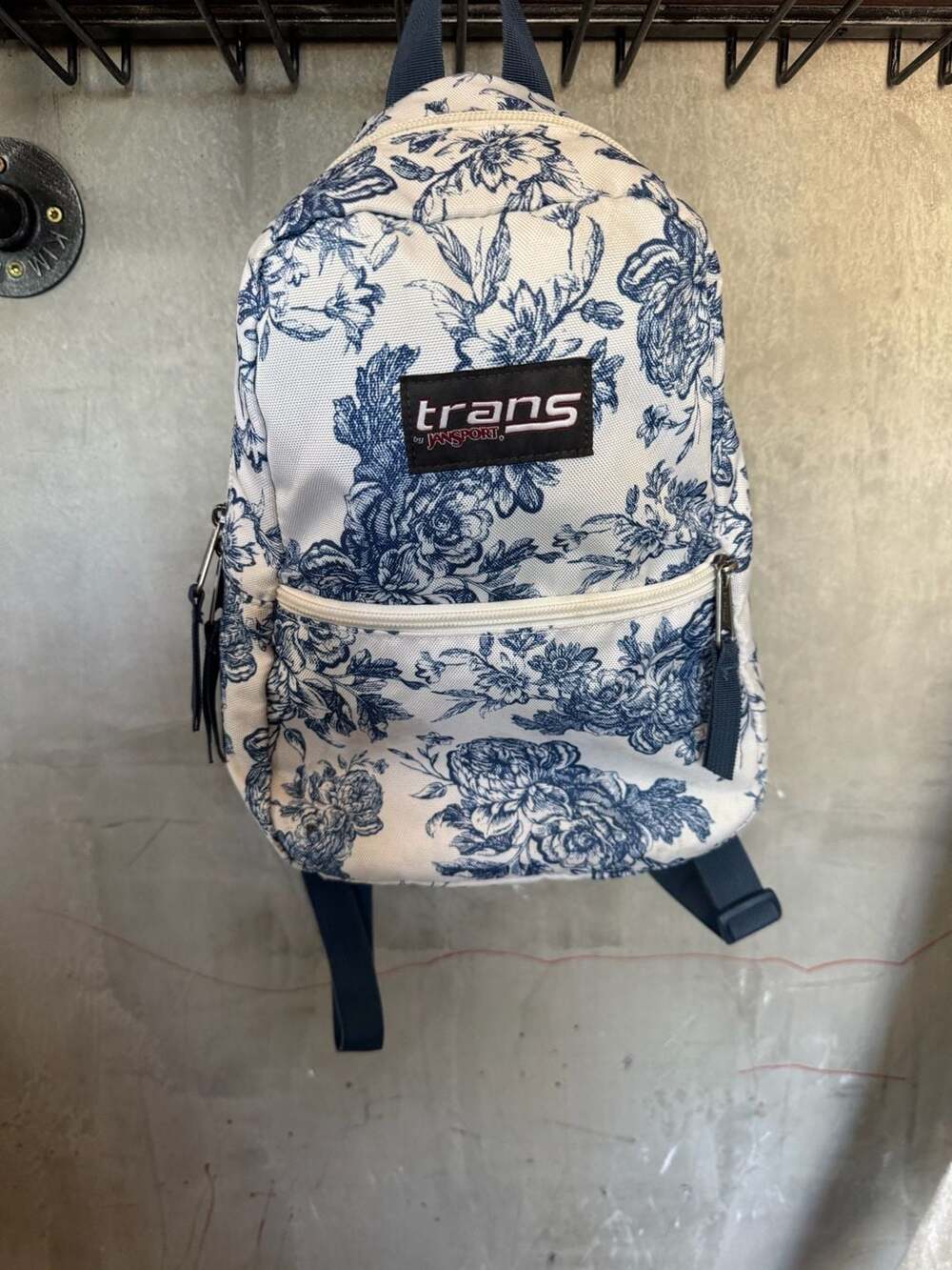 Trans by Jansport Blue and White Floral Print Mini Backpack